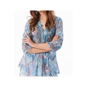 NEW ONESEASON skiathos cotton poppy top in denim